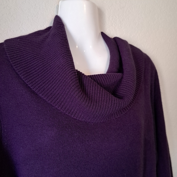 Designer Originals purple turtleneck 3/4 trumpet sleeve Xlarge - Picture 4 of 10